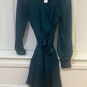 NWT Sz 4 $129 Banana Republic Hunter Green Wrap Dress